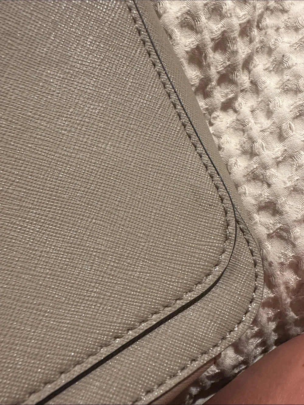 Tory Burch taupe leather shoulder or crossbody bag with gold chain